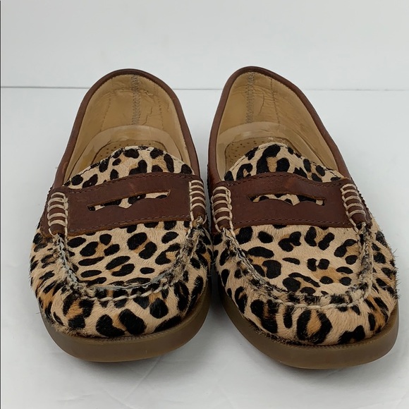 Sperry Top - Sider Sz 7M Leather Cheetah Print EUC - Picture 2 of 6